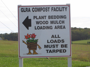 The GLRA compost facility sign