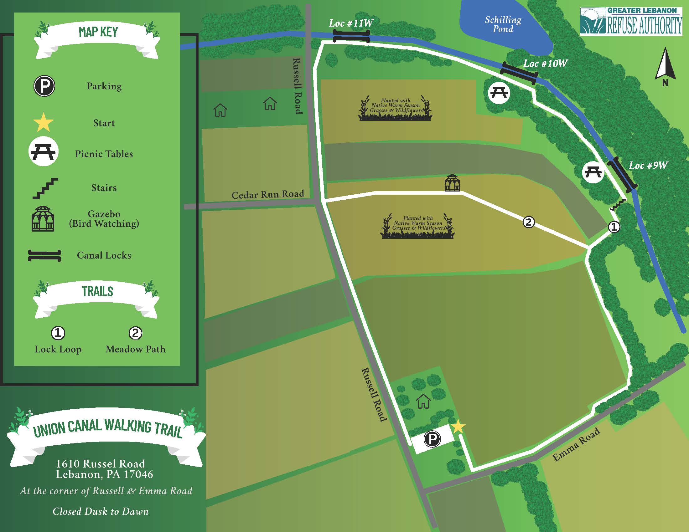 GLRA Union Canal Walking Trail Map